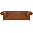 Siena Sofa - 3 Seater - Chesterfield - Brown Velvet Fabric
