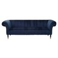 Siena Sofa - 3 Seater - Chesterfield - Midnight Blue Velvet Fabric