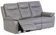 Sophia Grey Leather 3 Seater Electric Recliner Sofa
