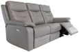 Sophia Grey Leather 3 Seater Electric Recliner Sofa