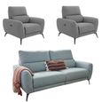 Sorrento Electric Recliner Sofa Set - Grey Fabric - 3+1+1 Seater