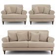 Summer Sofa Set - Beige Fabric - 3+1+1 Seater