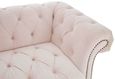 Suri Sofa - 3 Seater - Chesterfield - Pink Velvet Fabric - Studded