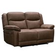 Torino Manual Recliner Sofa - Chestnut Faux Leather - 2 Seater