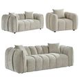 Venice Sofa Set - Beige Fabric - 3+2+1 Seater
