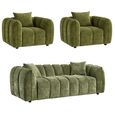 Venice Sofa Set - Green Fabric - 3+1+1 Seater