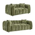 Venice Sofa Set - Green Fabric - 3+2 Seater