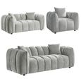 Venice Sofa Set - Grey Fabric - 3+2+1 Seater