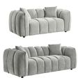 Venice Sofa Set - Grey Fabric - 3+2 Seater