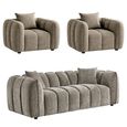Venice Sofa Set - Mocha Fabric - 3+1+1 Seater