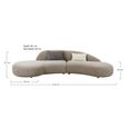Venice 4 Seater Curved Sofa - Natural Fabric