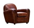 Vintage Brown Leather Art Deco Style Armchair