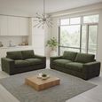 Westminster Sofa Set - Forest Green Fabric - 3+2 Seater