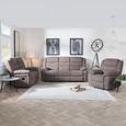 Windsor Brown Fabric Recliner Sofa Set