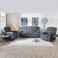 Windsor Dark Grey Fabric Recliner Sofa Set