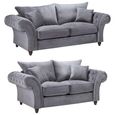 Windsor Sofa Set - Fullback - Grey - 3+2 Seater