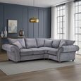 Windsor Corner Sofa - Grey Fabric - Fullback - RHF