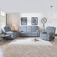 Windsor Grey Fabric Recliner Sofa Set