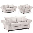Windsor Sofa Set - Stone Fabric - Fullback - 3+2+1 Seater