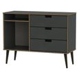 Shanghai TV Unit - 95cm - Black Wooden Legs - Graphite