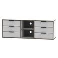 Hong Kong TV Unit - 150cm - with Glides Legs - Grey and White