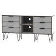 Hong Kong TV Unit - 150cm - with Hairpin Legs - Grey and White