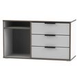 Hong Kong TV Unit - 95cm - with Glides Legs - Grey and White
