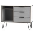 Hong Kong TV Unit - 95cm - with Hairpin Legs - Grey and White