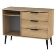 Hong Kong TV Unit - 95cm - with Wooden Legs - Oak