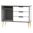 Hong Kong TV Unit - 95cm - with Wooden Legs - White