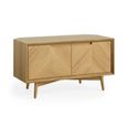 Valencia Herringbone Corner TV Unit - Storage - Oak