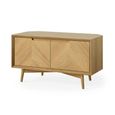 Valencia Herringbone Corner TV Unit - Storage - Oak