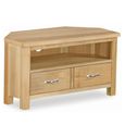 New Trinity Corner TV Unit - 2 Drawer - Natural Oak
