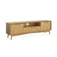 Valencia Herringbone Large TV Unit - Storage - Oak