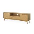 Valencia Herringbone Large TV Unit - Storage - Oak
