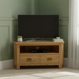 Salisbury Lite Corner TV Unit - 2 Drawer - Oak