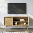 Valencia Herringbone Small TV Unit - 1 Door - Oak