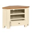 Lundy Corner TV Unit - 90cm - Ivory Painted
