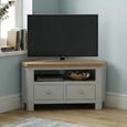 Lundy Corner TV Unit - 105cm - Grey Painted