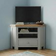 Lundy Corner TV Unit - 90cm - Grey Painted
