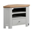 Lundy Corner TV Unit - 90cm - Grey Painted