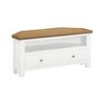 Lundy Corner TV Unit - 105cm - White Painted