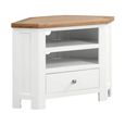 Lundy Corner TV Unit - 90cm - White Painted