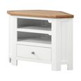 Lundy Corner TV Unit - 90cm - White Painted