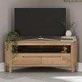 Dunmore Corner TV Unit - 2 Drawer - Oak