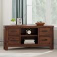 Andorra Corner TV Unit - 4 Drawer - Dark Acacia