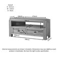 Curve Corner TV Unit - 2 Drawer - Oak