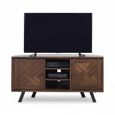 Nevada Corner TV Unit - 2 Door - Parquet Style Wood