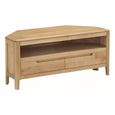 Clearance - Dunmore Corner TV Unit - 2 Drawer - Oak - A482