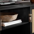 Noah Small TV Unit - 100cm - Black and Rattan